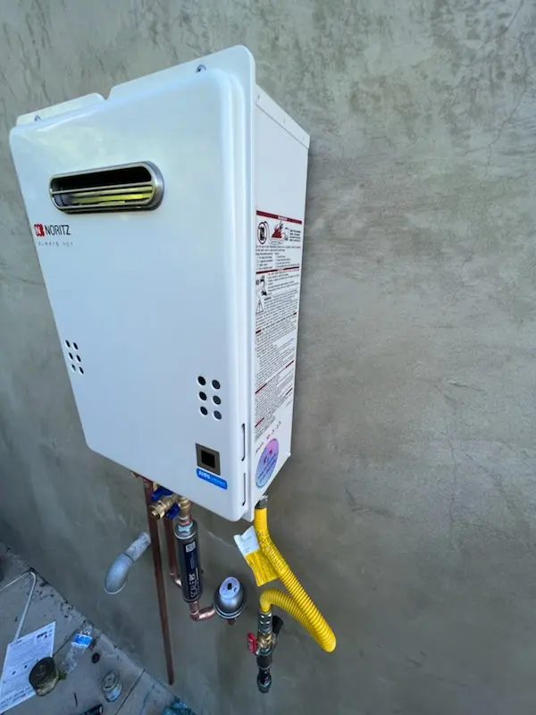 Tankless water heater installation for Shimmons Woodgrove homes